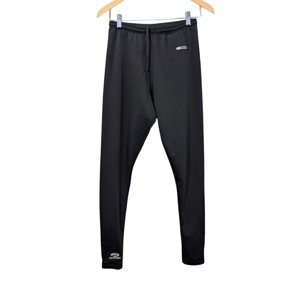 Brooks Storm-Dry Womens L Black Running Pants Tights Ankle Zip